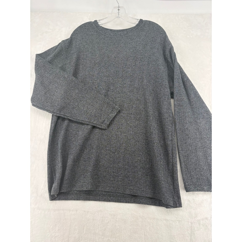 Farah Shirt Mens L Long Sleeve Gray Marl Ribbed Knit Pullover FA10112